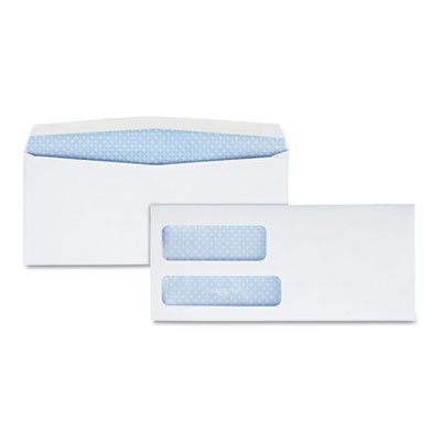 Double Window Security-Tinted Check Envelope, #8 5/8, Commercial Flap, Gummed Closure, 3.63 X 8.63, White, 1,000/box